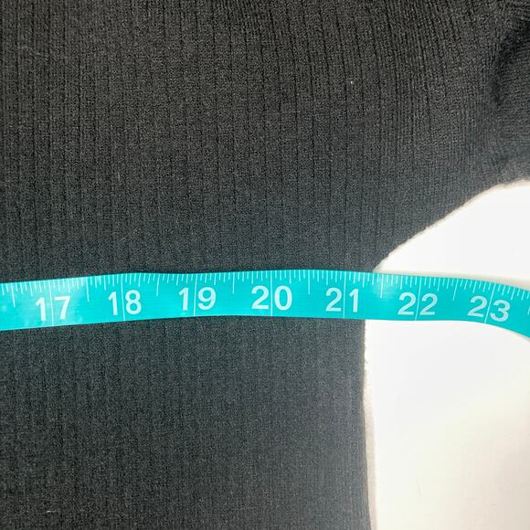 The Drop Black Balloon-Sleeve Sweater Dress Size L Knit Cozy Chic - Picture 6 of 6